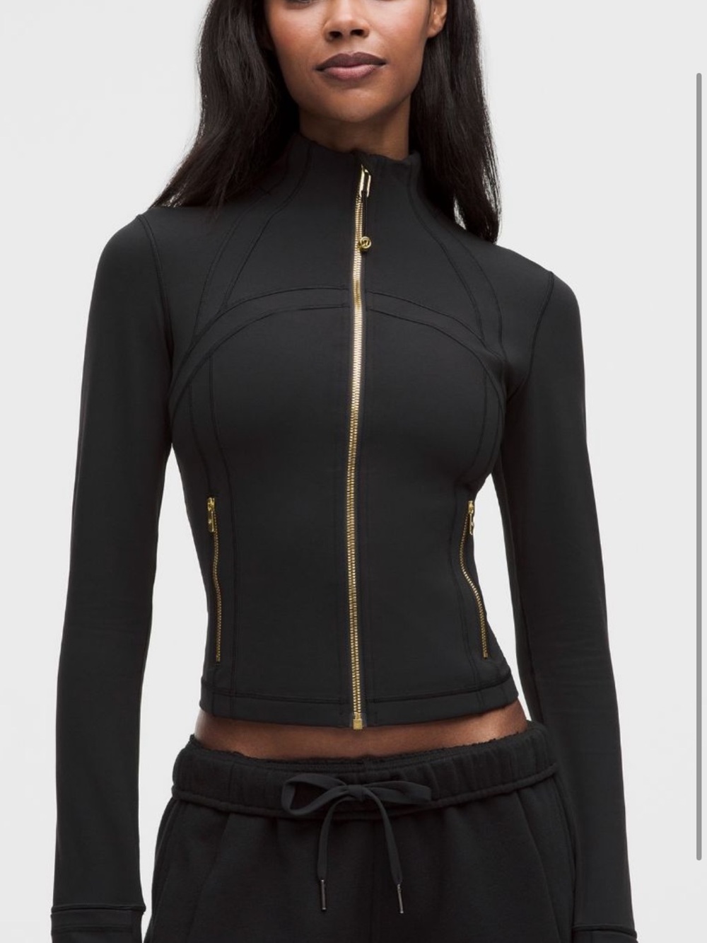 Like new lululemon Define cropped black and gold Jacket